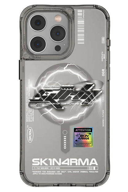 SkinArma iPhone 15 Pro Max Magsafe Uyumlu Bolt Kılıf Gri