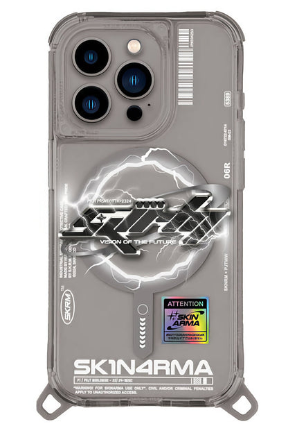 SkinArma iPhone 15 Pro Max Magsafe Uyumlu Bolt Kılıf Gri