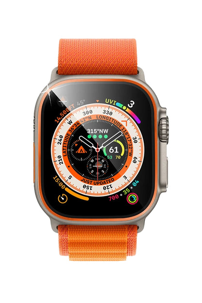 Apple Watch Ultra Uyumlu Metal Çerçeveli Ekran Koruyucu Butternut