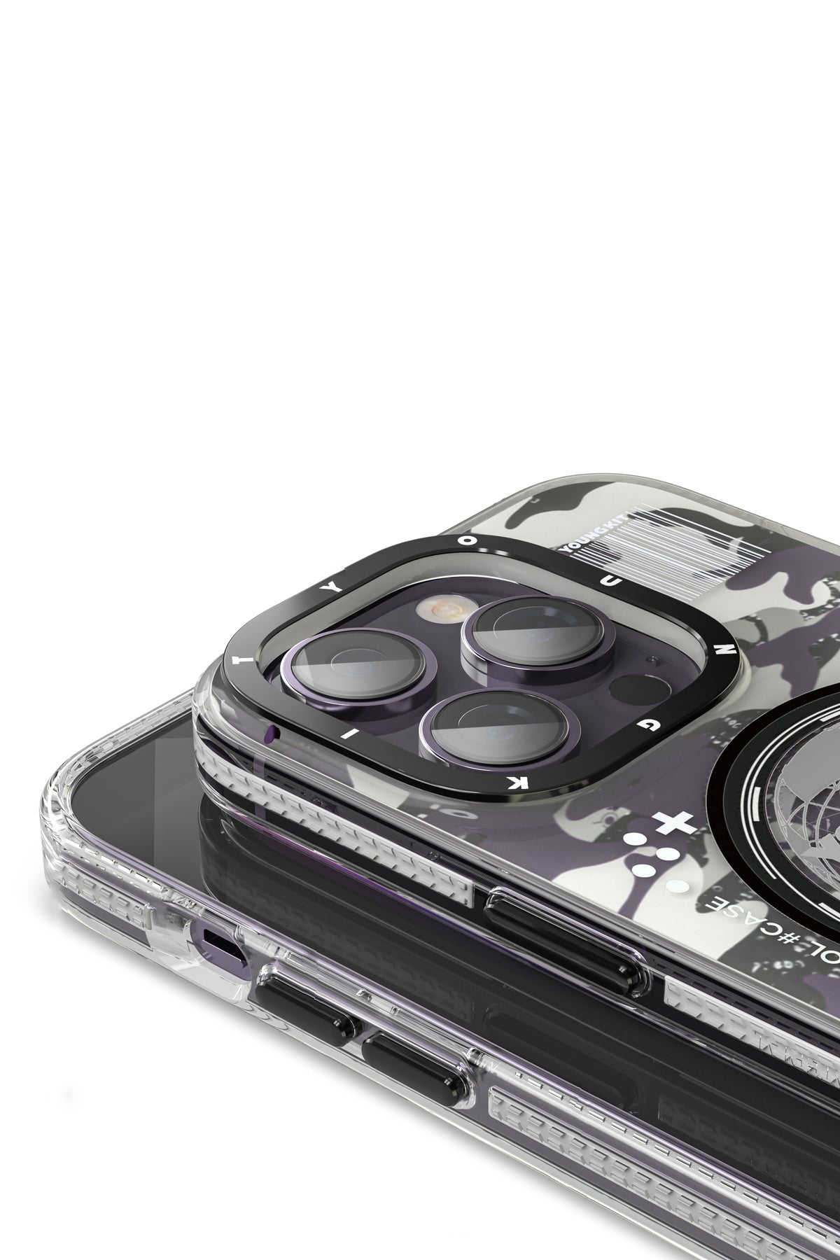 Youngkit Kamuflaj iPhone 14 Pro Max Magsafe Mor Kılıf