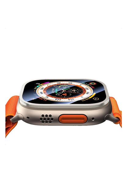 Apple Watch Ultra Uyumlu Metal Çerçeveli İnce Ekran Koruyucu Çelik Gri