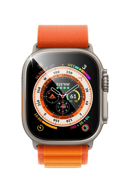 Apple Watch Ultra Uyumlu Metal Çerçeveli Ekran Koruyucu Clay