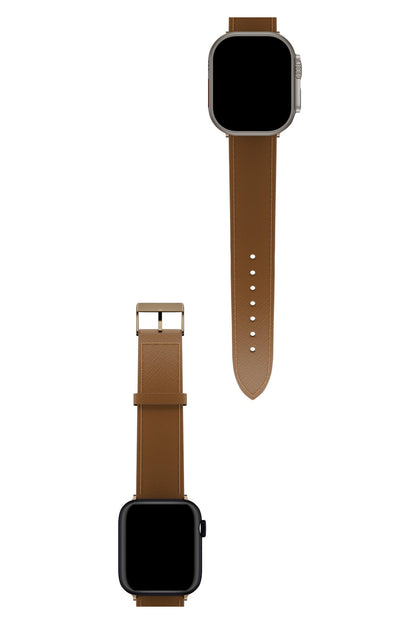 Apple Watch Uyumlu Saffiano Deri Kordon Coffee