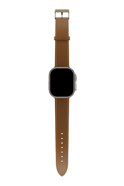 Apple Watch Uyumlu Saffiano Deri Kordon Coffee