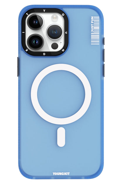 Youngkit Colored Sand iPhone 13 Pro uyumlu Magsafe Buzlu Mavi Kılıf