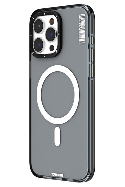 Youngkit Crystal Colored iPhone 15 Pro uyumlu Magsafe Siyah Kılıf