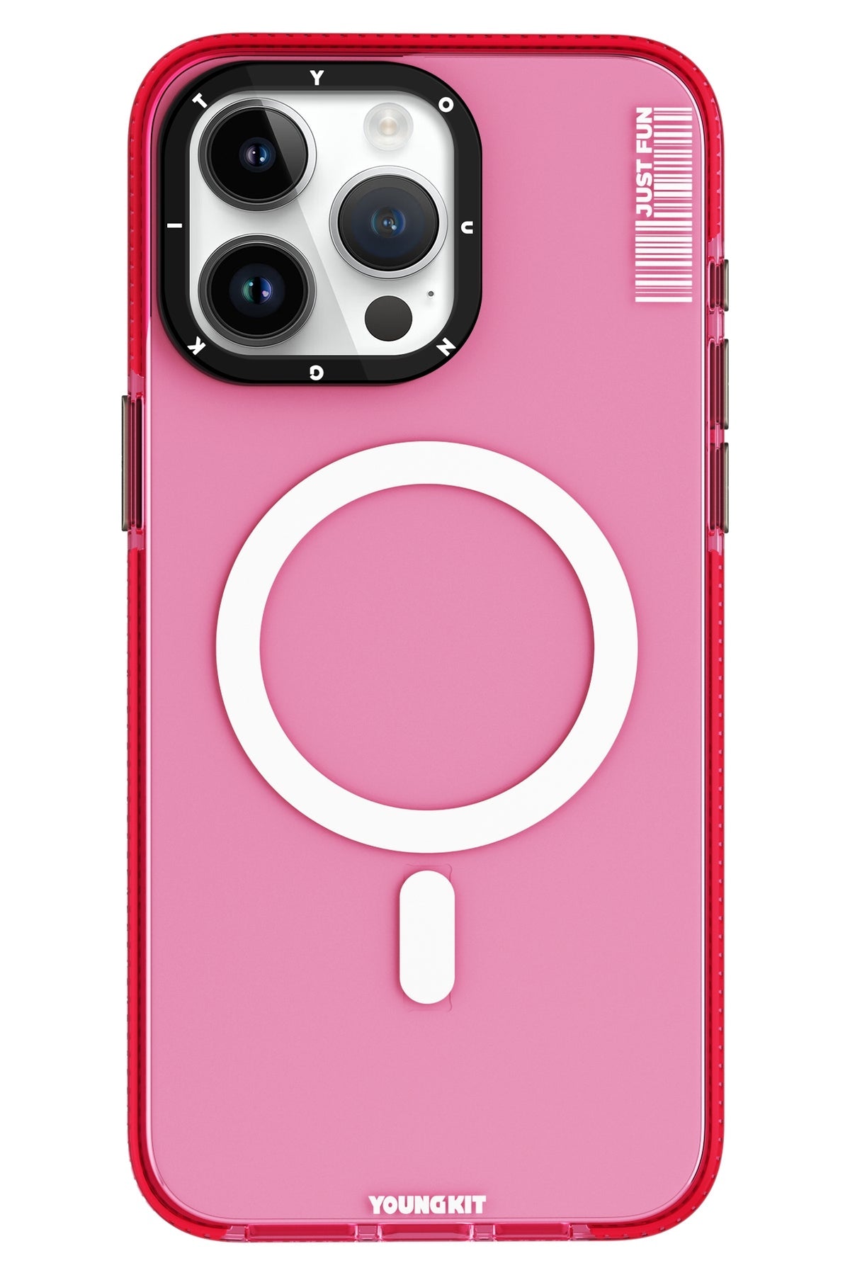 Youngkit Crystal Colored iPhone 15 Pro Max uyumlu Magsafe Pembe Kılıf