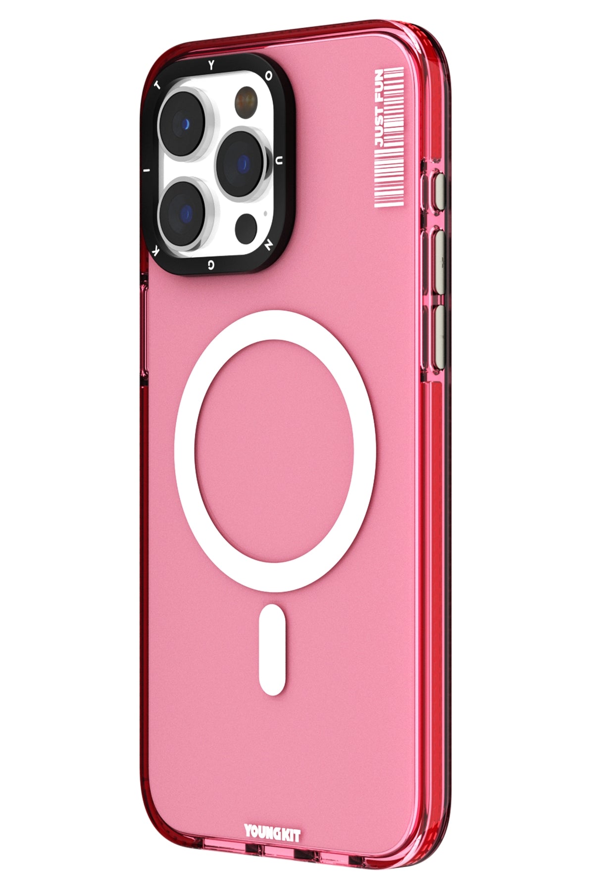 Youngkit Crystal Colored iPhone 15 Pro Max uyumlu Magsafe Pembe Kılıf
