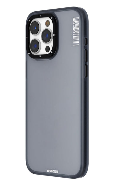 Youngkit Colored Sand iPhone 15 Pro Max uyumlu Buzlu Siyah Kılıf