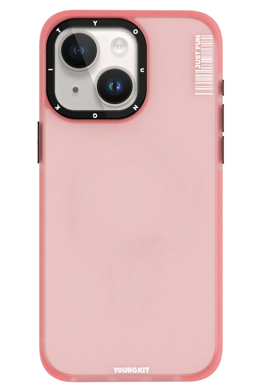 Youngkit Colored Sand iPhone 15 uyumlu Buzlu Pembe Kılıf