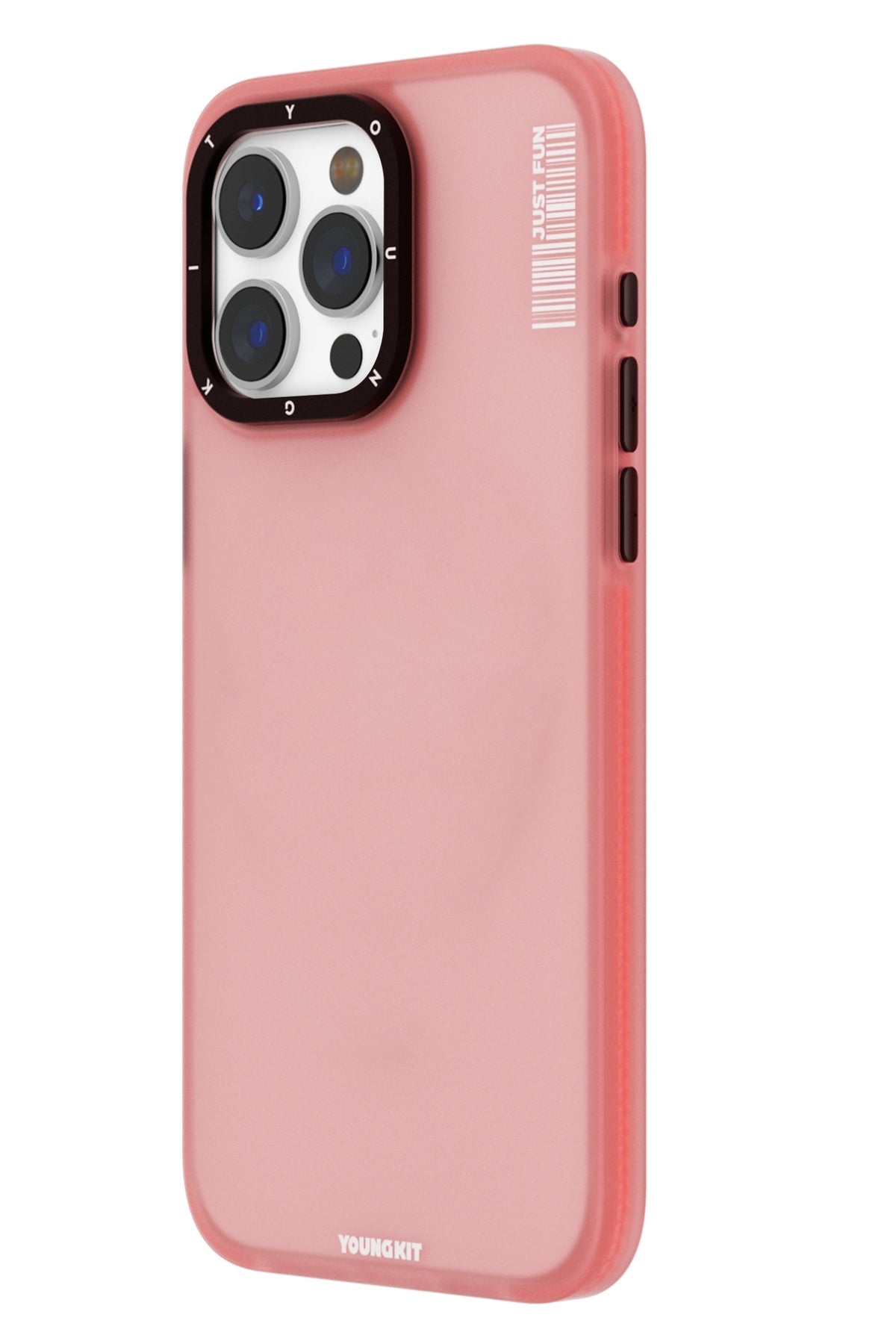 Youngkit Colored Sand iPhone 15 Pro uyumlu Buzlu Pembe Kılıf