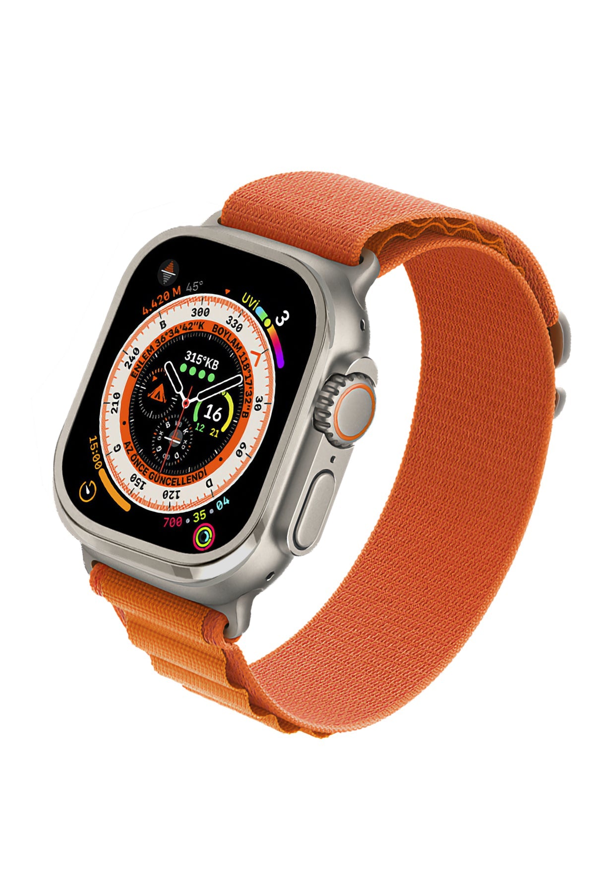 Apple Watch Ultra Uyumlu Metal Çerçeve Koruyucu Dark Starlight