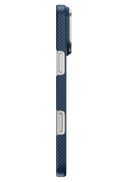 DCC-208 Magsafe Uyumlu Aramid Fiber Karbon iPhone 17 Pro Max Kılıf Mavi