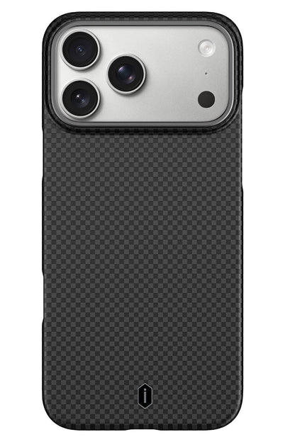 DCC-208 Magsafe Uyumlu Aramid Fiber Karbon iPhone 17 Pro Max Kılıf Siyah