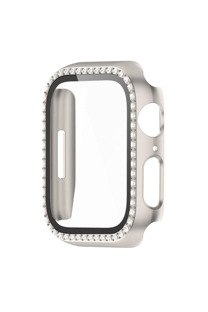 Apple Watch Uyumlu Ekran Koruyucu Taşlı Kasa Starlight