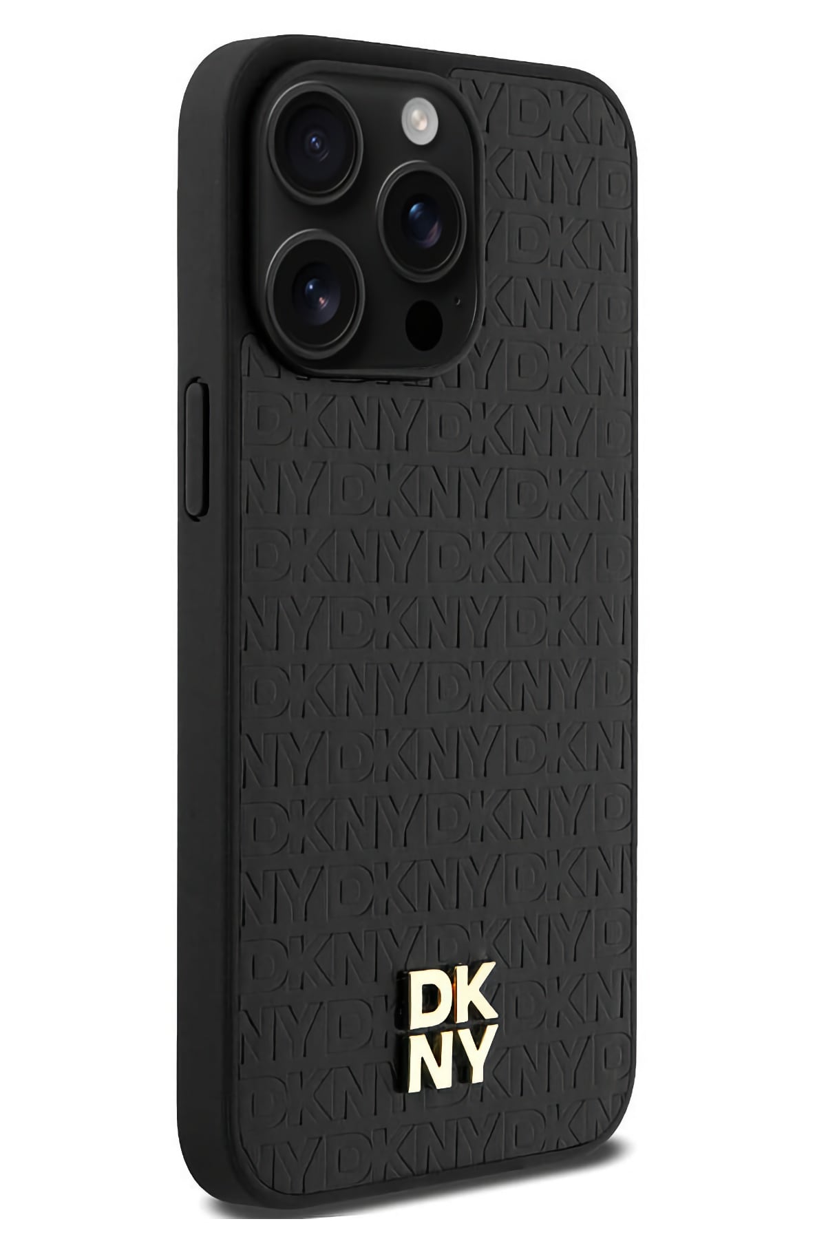 DKNY 3D Texture Pattern iPhone 15 Pro Magsafe Uyumlu Kılıf Siyah