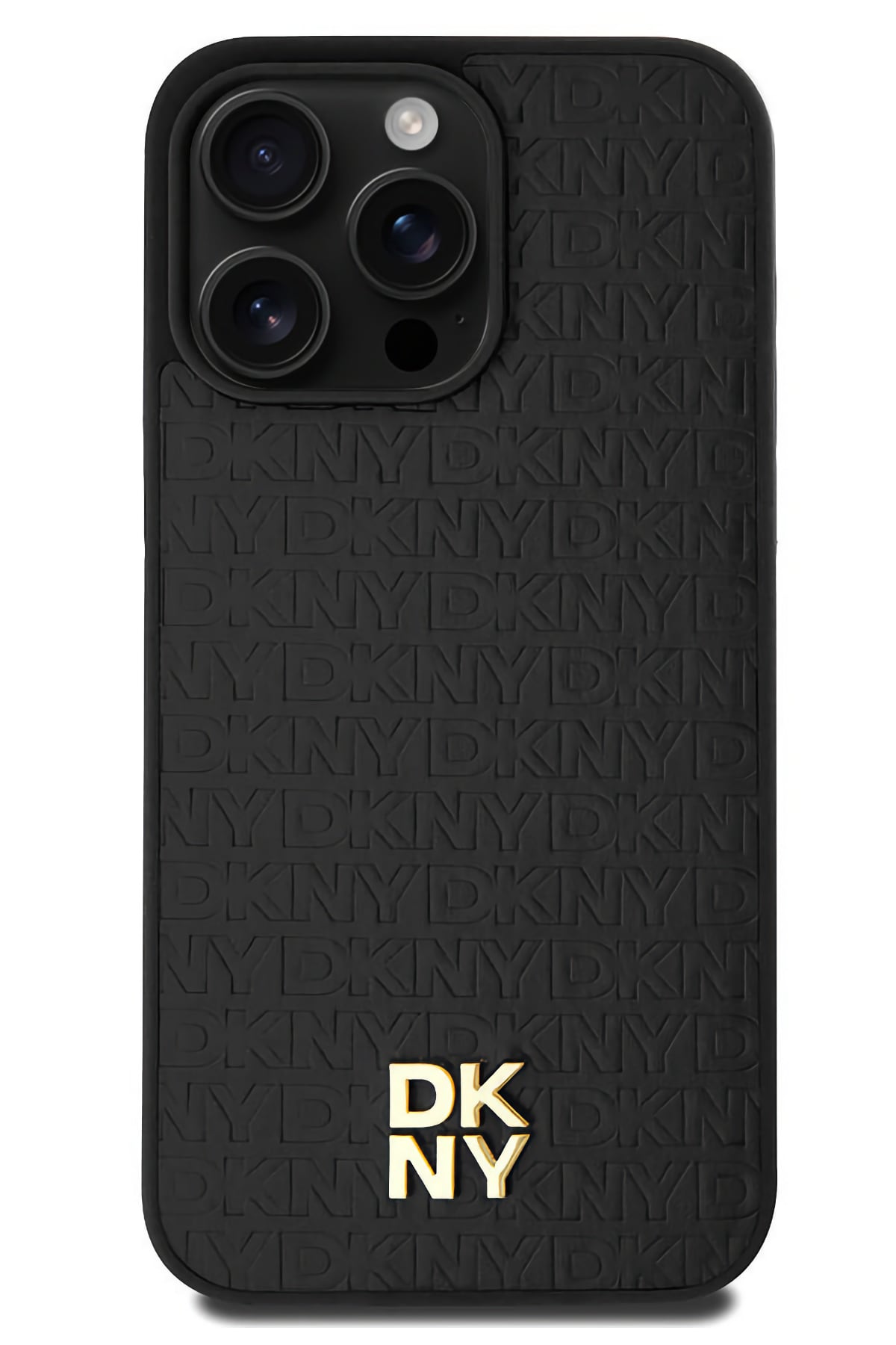 DKNY 3D Texture Pattern iPhone 15 Pro Max Magsafe Uyumlu Kılıf Siyah