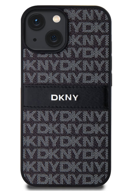 DKNY Texture Pattern iPhone 15 Kılıf Siyah