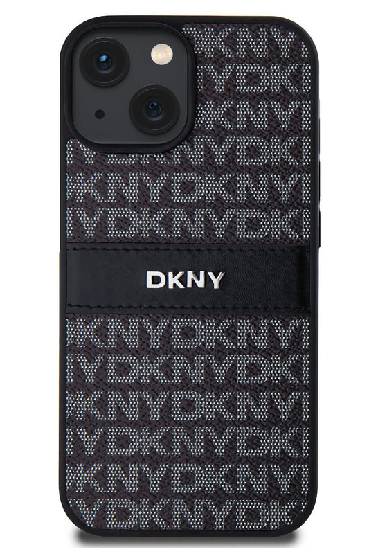 DKNY Texture Pattern iPhone 15 Kılıf Siyah