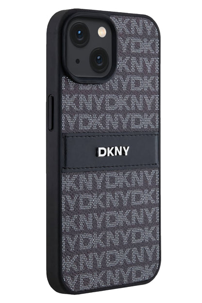 DKNY Texture Pattern iPhone 15 Kılıf Siyah