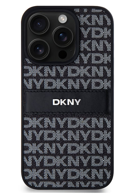 DKNY Texture Pattern iPhone 15 Pro Max Kılıf Siyah