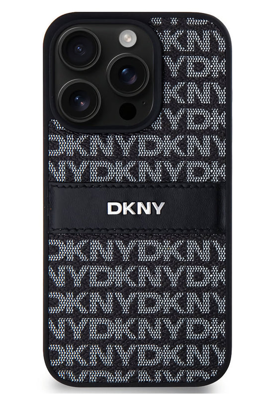 DKNY Texture Pattern iPhone 15 Pro Max Kılıf Siyah