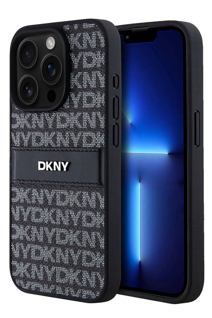 DKNY Texture Pattern iPhone 15 Pro Max Kılıf Siyah