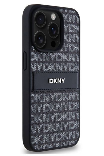 DKNY Texture Pattern iPhone 15 Pro Max Kılıf Siyah