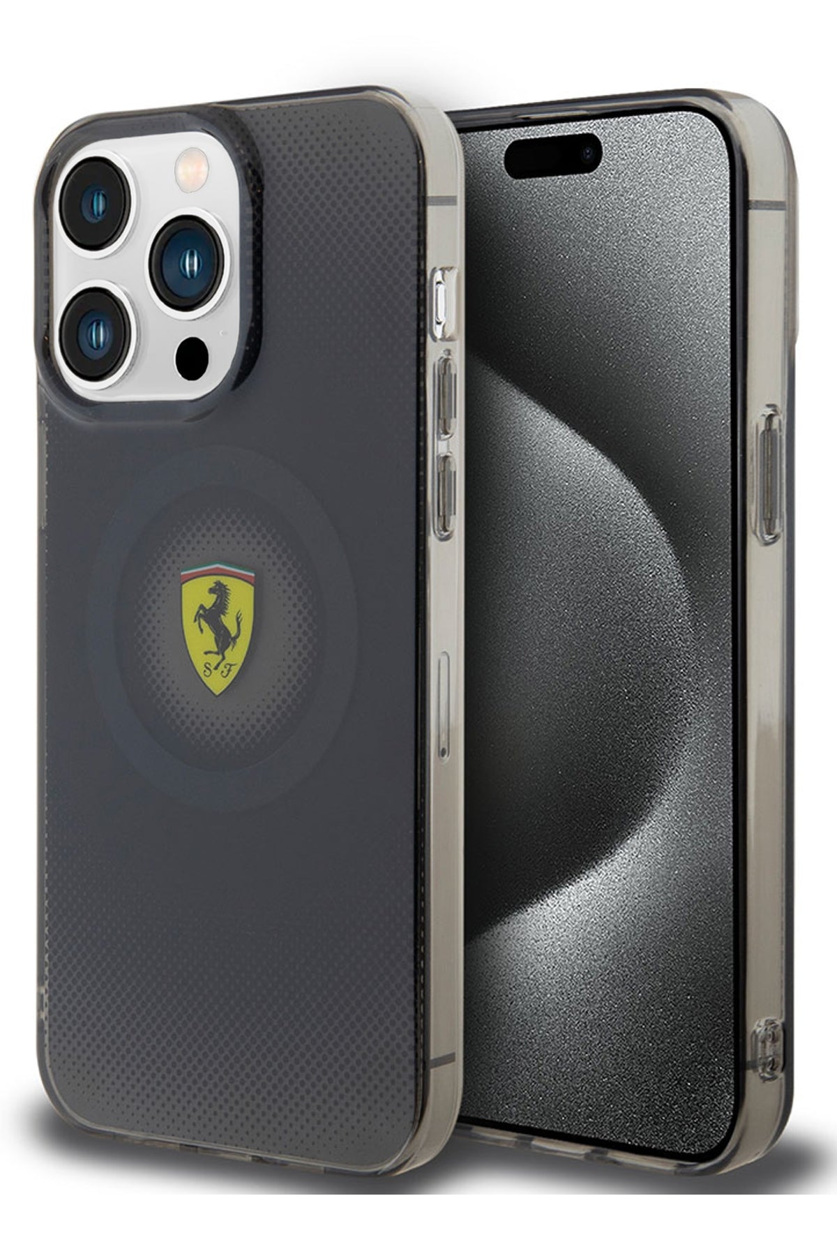 Ferrari iPhone 15 Pro Max Magsafe Uyumlu Dots Silikon Kılıf Siyah