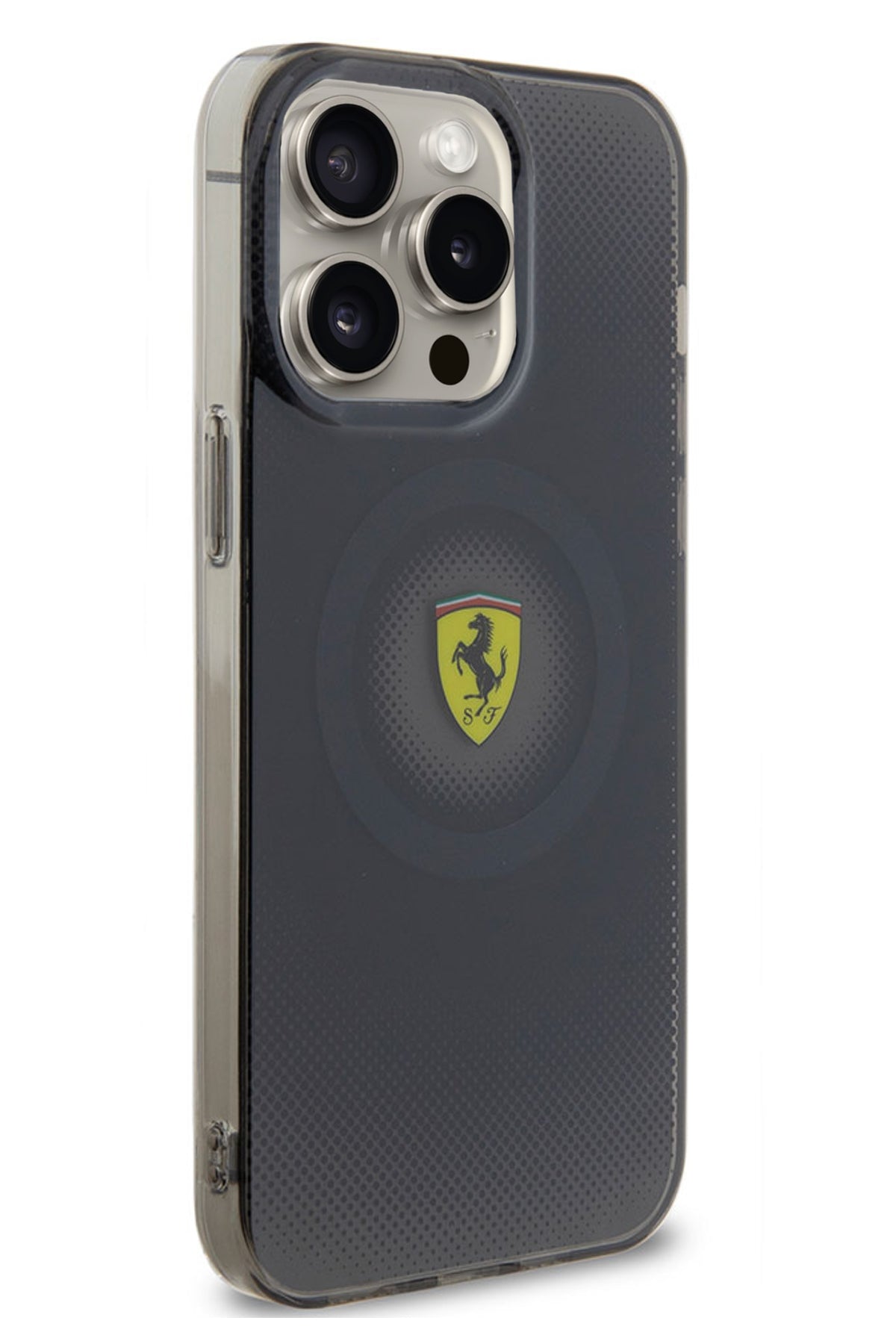 Ferrari iPhone 15 Pro Max Magsafe Uyumlu Dots Silikon Kılıf Siyah