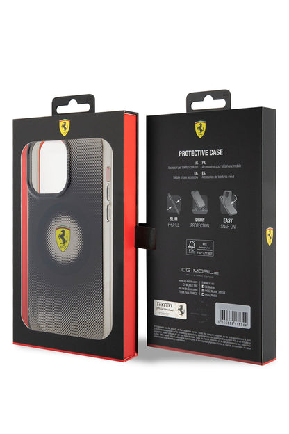 Ferrari iPhone 15 Pro Max Magsafe Uyumlu Dots Silikon Kılıf Siyah