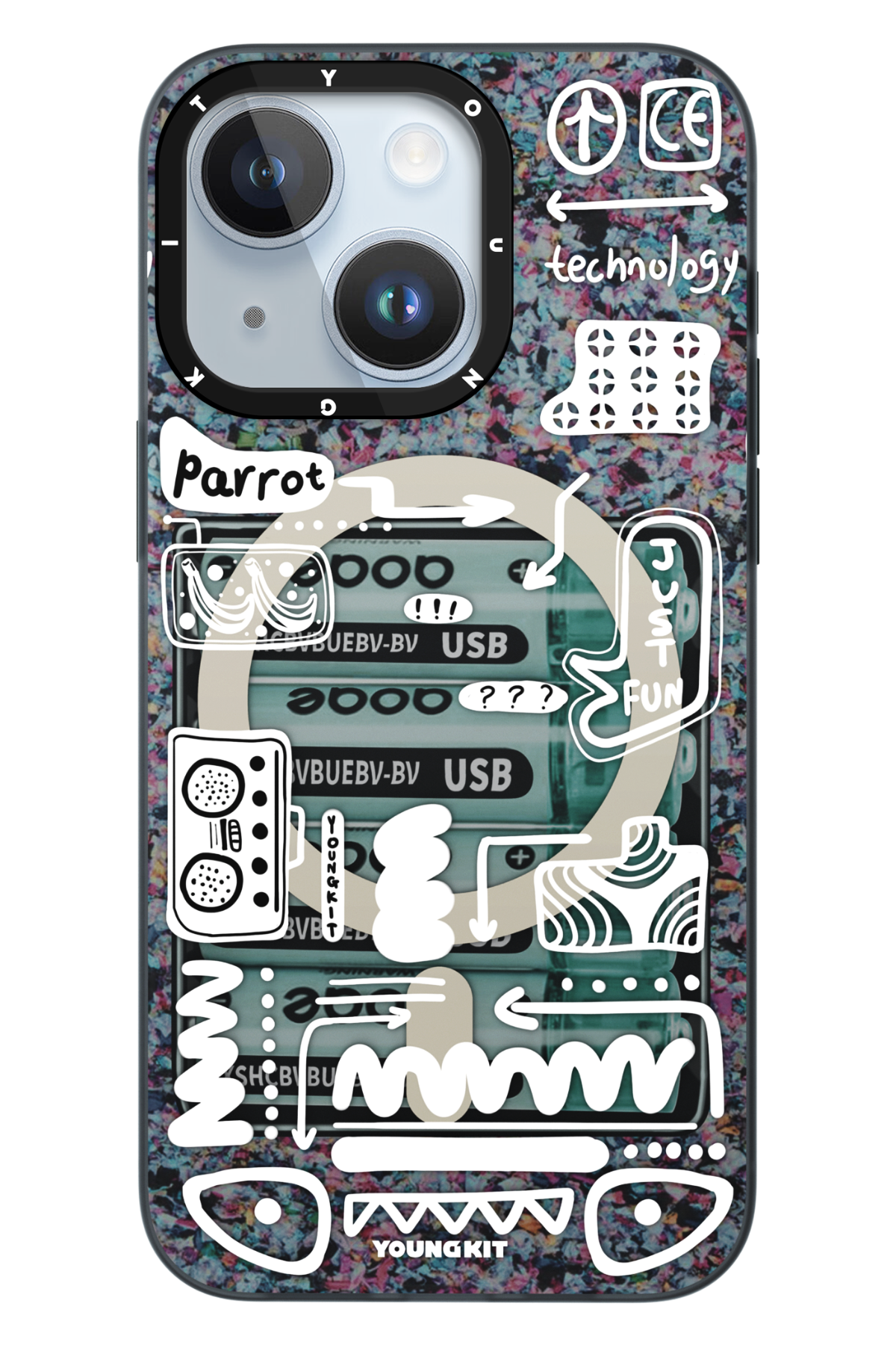 Youngkit Dark Matter iPhone 15 Magsafe Uyumlu Siyah Kılıf