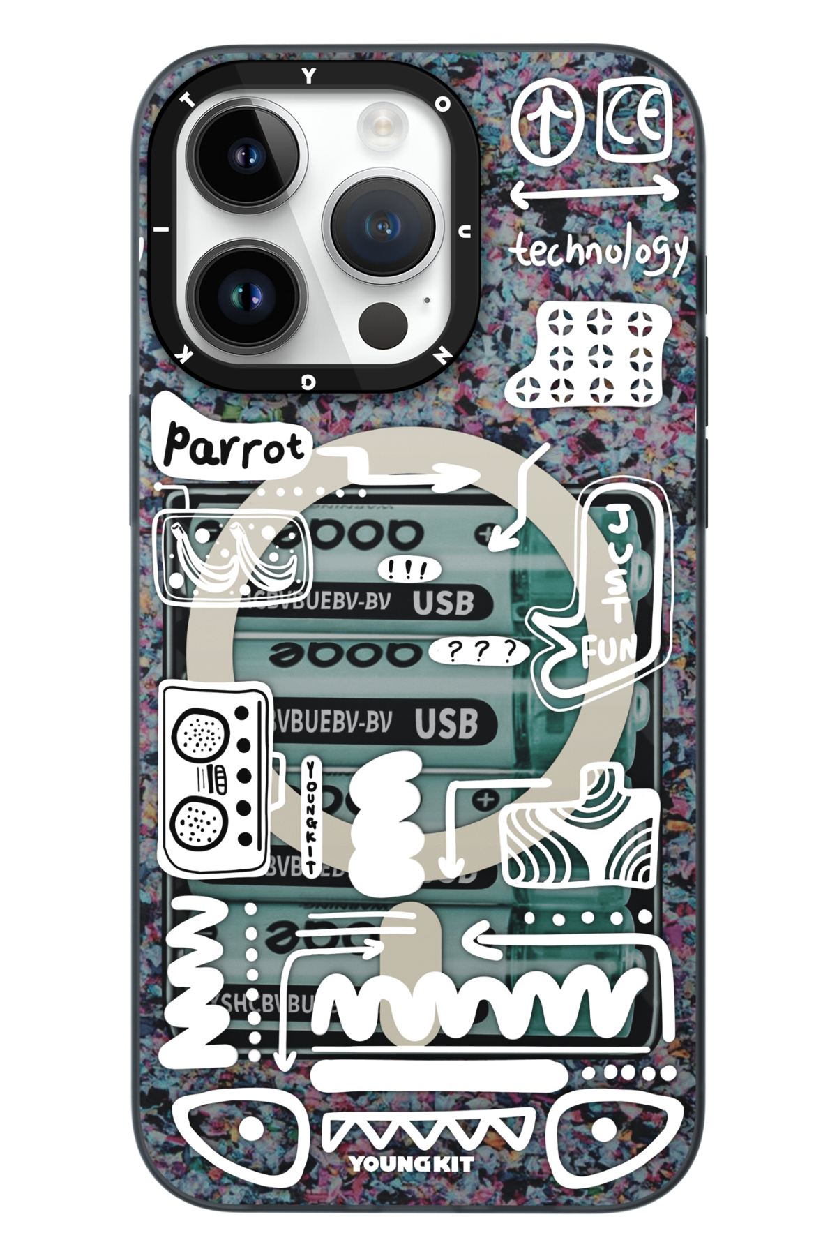 Youngkit Dark Matter iPhone 15 Pro Magsafe Uyumlu Siyah Kılıf