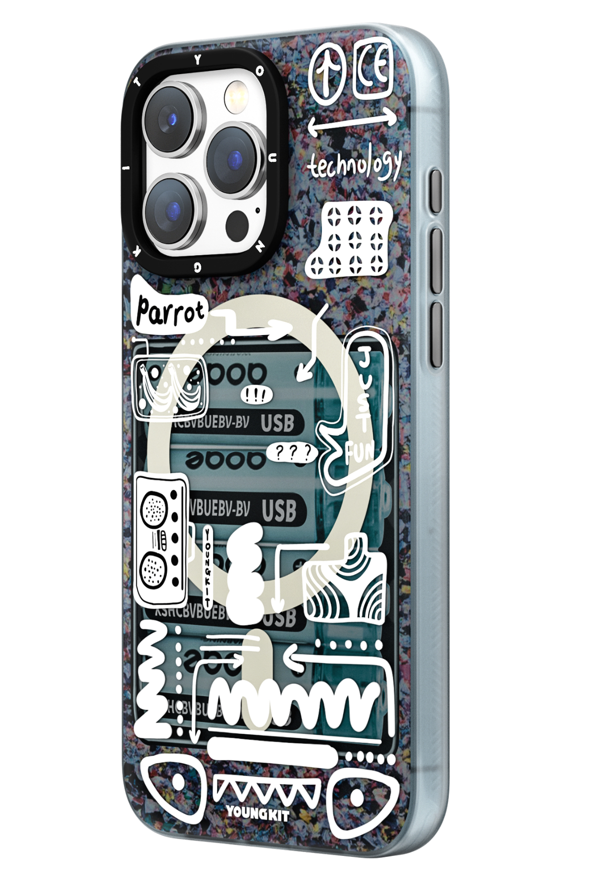 Youngkit Dark Matter iPhone 15 Pro Magsafe Uyumlu Siyah Kılıf