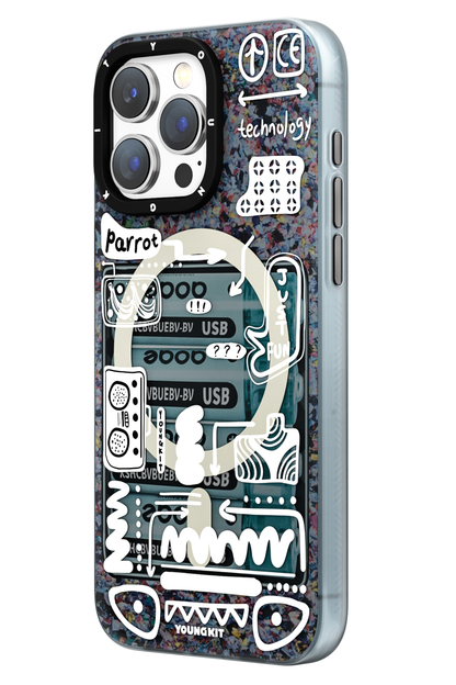 Youngkit Dark Matter iPhone 15 Pro Max Magsafe Uyumlu Siyah Kılıf
