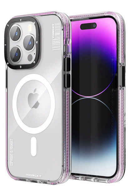 Youngkit Exquisite iPhone 14 Pro Max Magsafe Pembe Kılıf