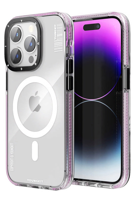 Youngkit Exquisite iPhone 14 Pro Max Magsafe Pembe Kılıf