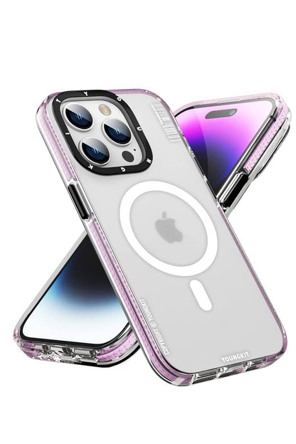 Youngkit Exquisite iPhone 14 Pro Magsafe Pembe Kılıf