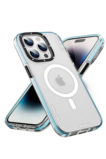 Youngkit Exquisite iPhone 14 Pro Magsafe Mavi Kılıf