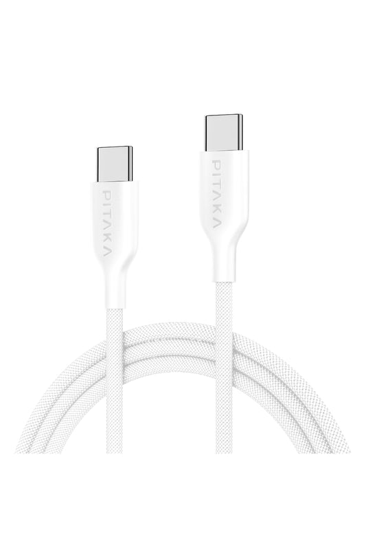 Flex Braided Örgü Type-C to Type-C 60w PD Hızlı Data ve Şarj Kablosu 1.2m Beyaz