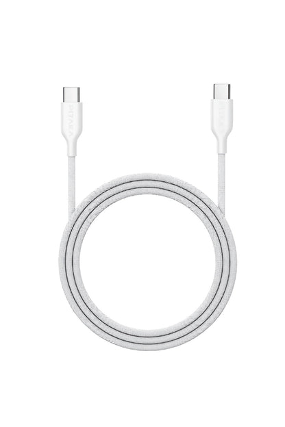 Flex Braided Örgü Type-C to Type-C 60w PD Hızlı Data ve Şarj Kablosu 1.2m Beyaz