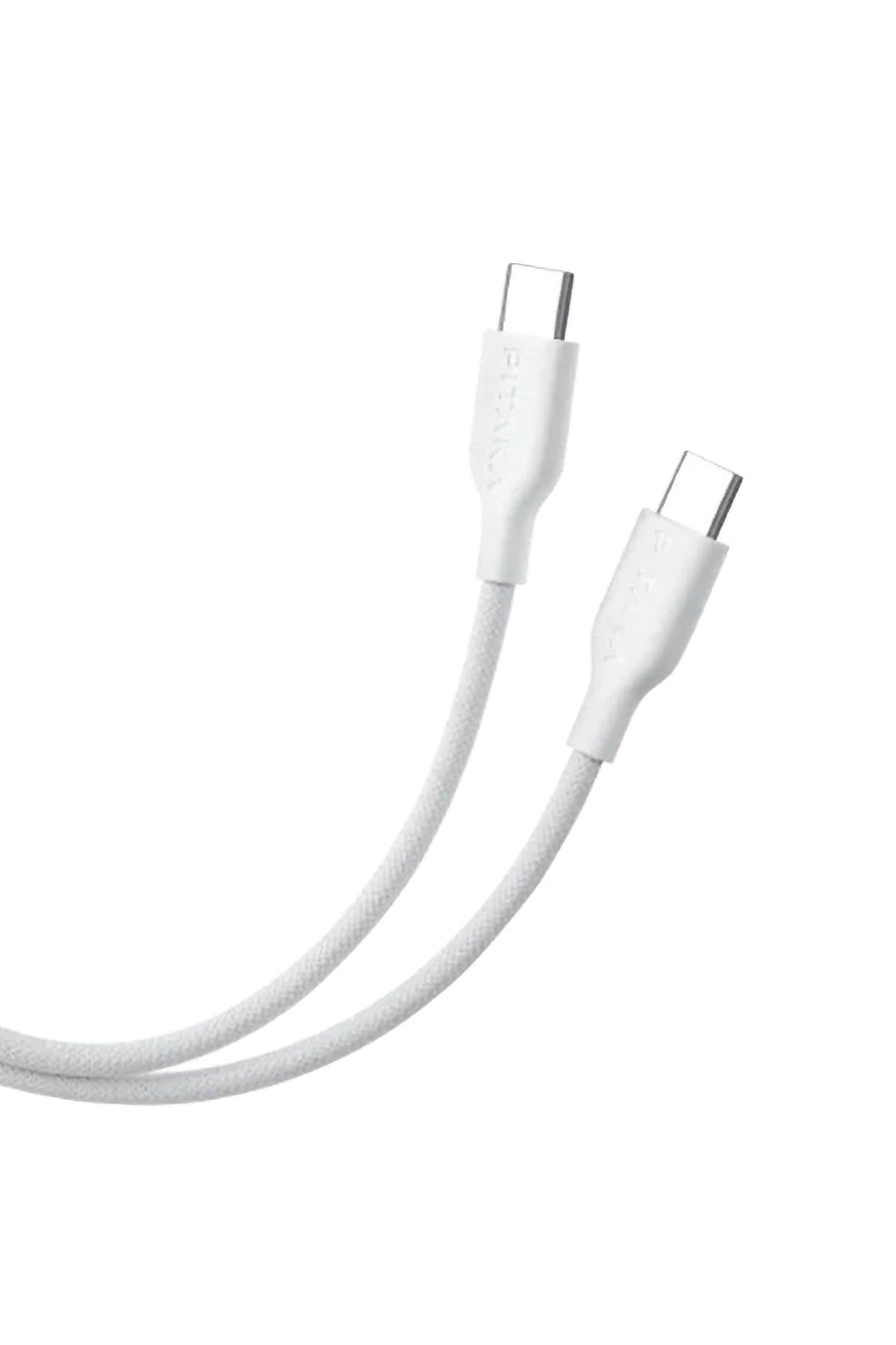 Flex Braided Örgü Type-C to Type-C 60w PD Hızlı Data ve Şarj Kablosu 1.2m Beyaz