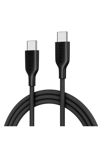 Flex Braided Örgü Type-C to Type-C 60w PD Hızlı Data ve Şarj Kablosu 1.2m Siyah