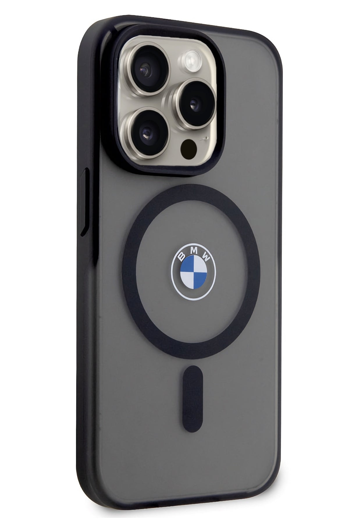 Apple iPhone 15 Pro Magsafe uyumlu BMW Lisanslı Frosted Kılıf Siyah