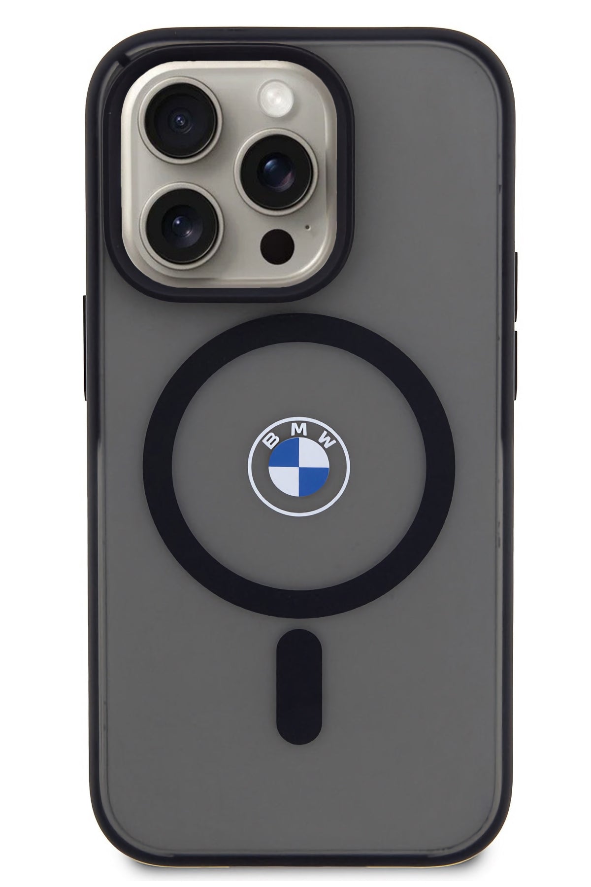 Apple iPhone 15 Pro Max Magsafe uyumlu BMW Lisanslı Frosted Kılıf Siyah