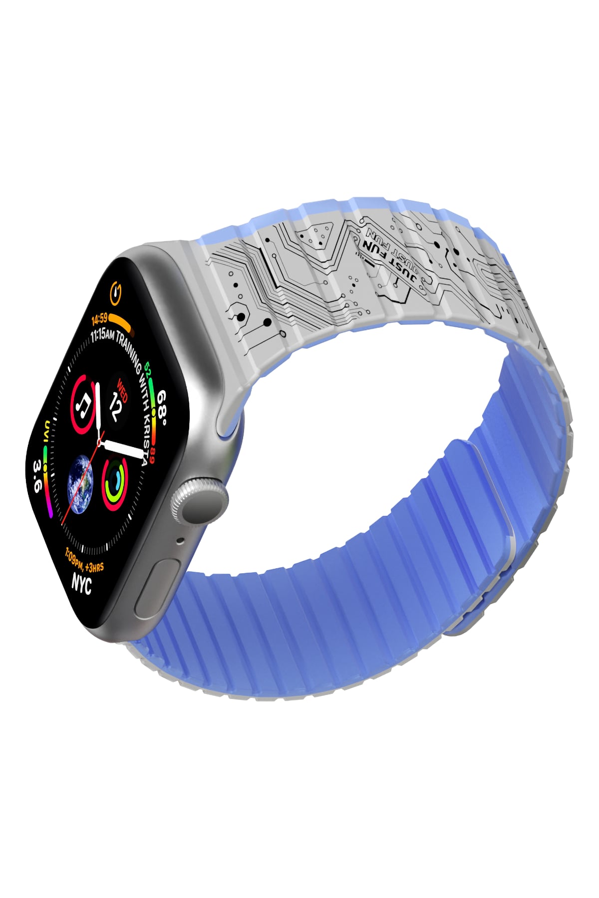 Youngkit Apple Watch Uyumlu Manyetik Mıknatıslı Futuristic Kordon Beyaz
