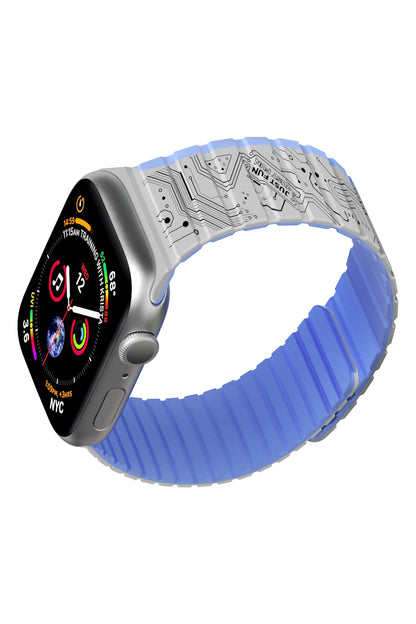 Youngkit Apple Watch Uyumlu Manyetik Mıknatıslı Futuristic Kordon Beyaz