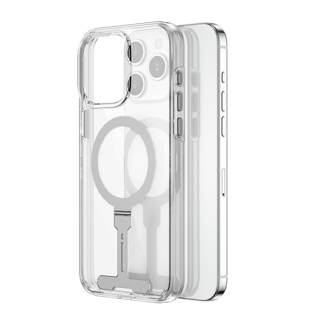 FYY-014 Magsafe Uyumlu Standlı Şeffaf iPhone 15 Pro Max Kılıf