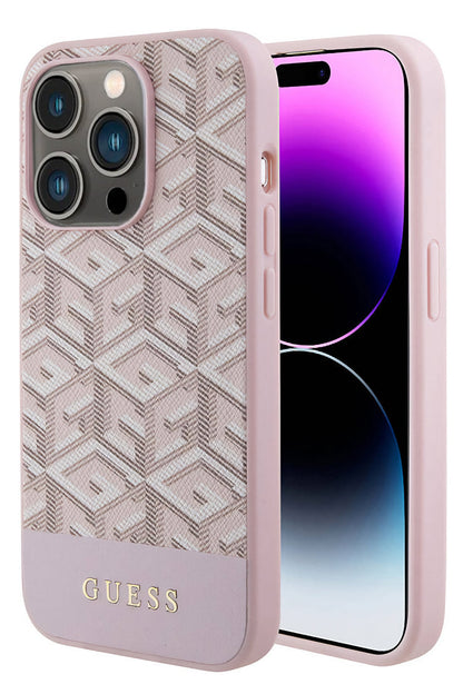 Guess iPhone 15 Pro Uyumlu Gcube Silikon Kılıf Pembe