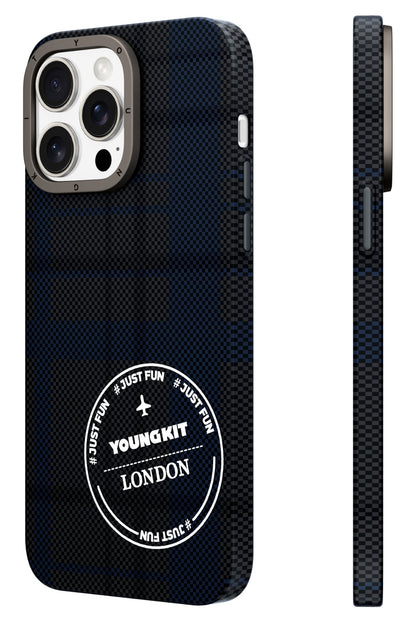 Youngkit Gezhi Kevlar iPhone 14 Pro Magsafe uyumlu Mavi Kılıf